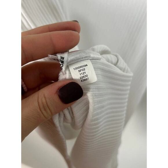 INC International Concepts Ribbed White Tank Top Size Large Square Neck Women’s - Picture 5 of 5